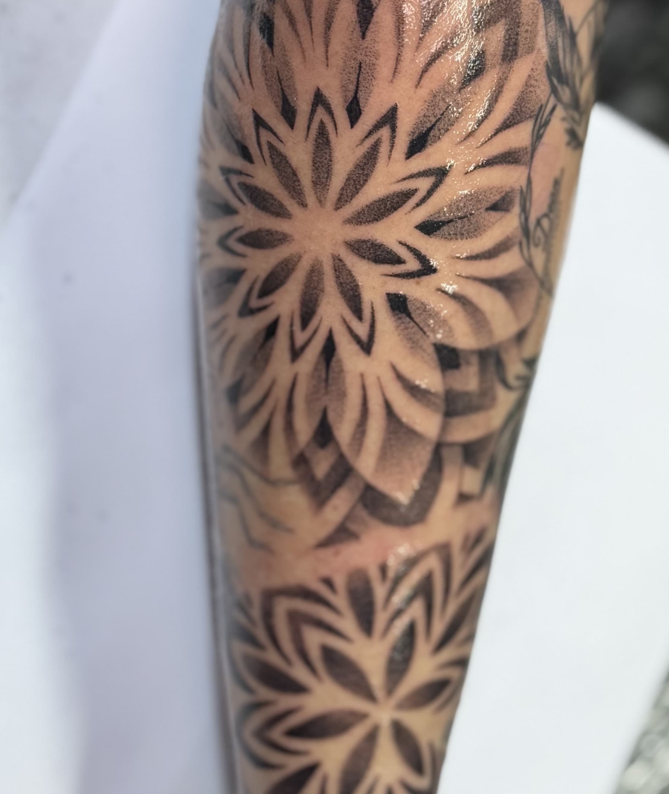 Mandala Ornament Tattoo, Wade, Black and Grey, Landshut